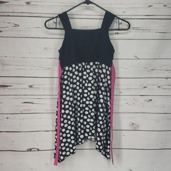 Disorderly Kids Girls Statement Black and White Pink Polka Dot Dress Size 8 - Picture 3 of 6